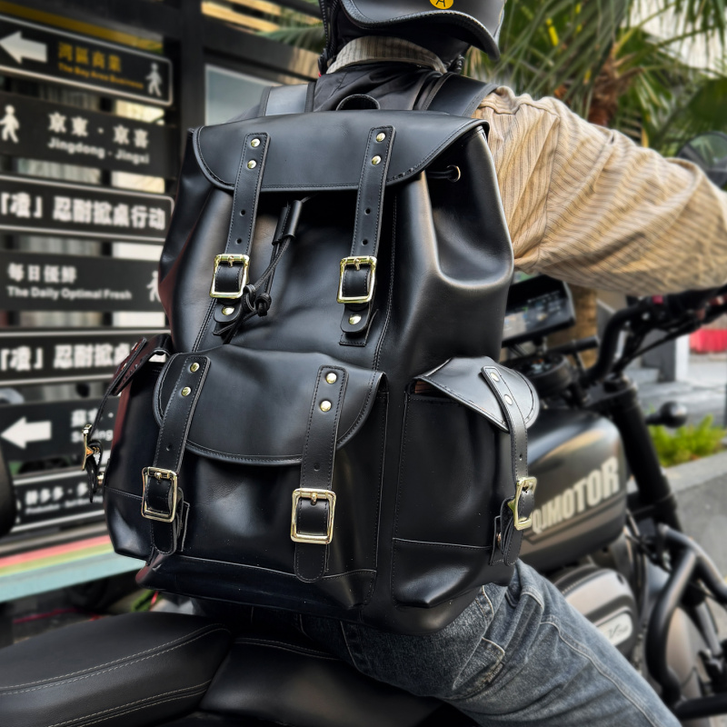 Genuine Leather Backpack - Nieuwkomers Leren rugzak Luxe heren echte