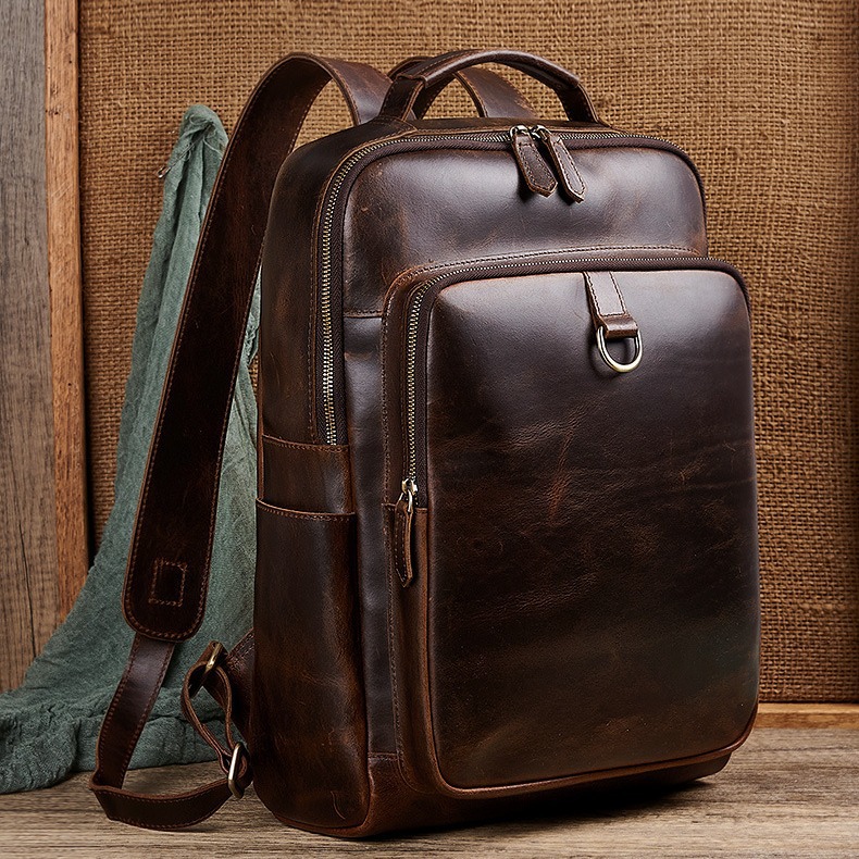 Genuine Leather Backpack - Leren laptoptas voor heren van topkwaliteit,