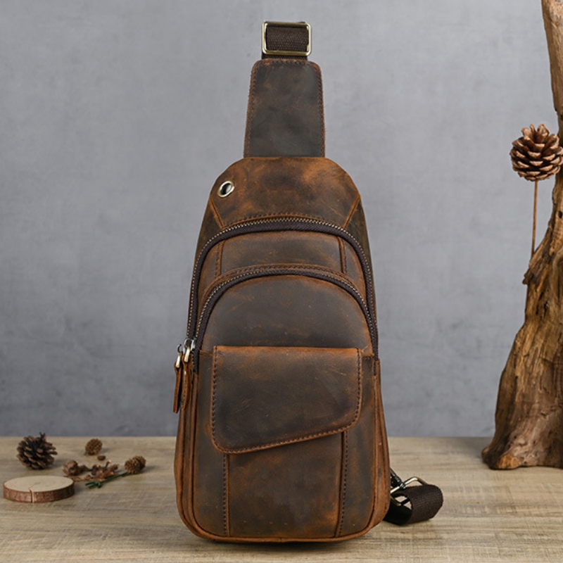 Genuine Leather Backpack - Designer Luxe Multifunctionele Heren Borsttas Grote