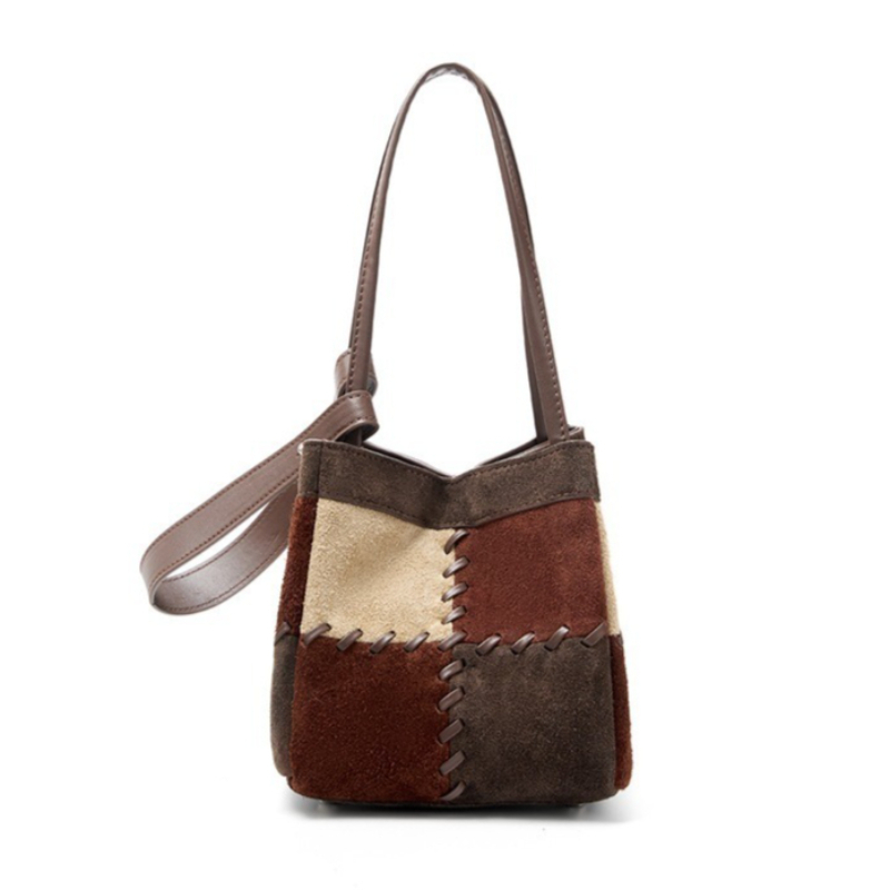 Luxury Bags Everyday - Vintage Everyday Mini Colorblock Nubuck Bucket