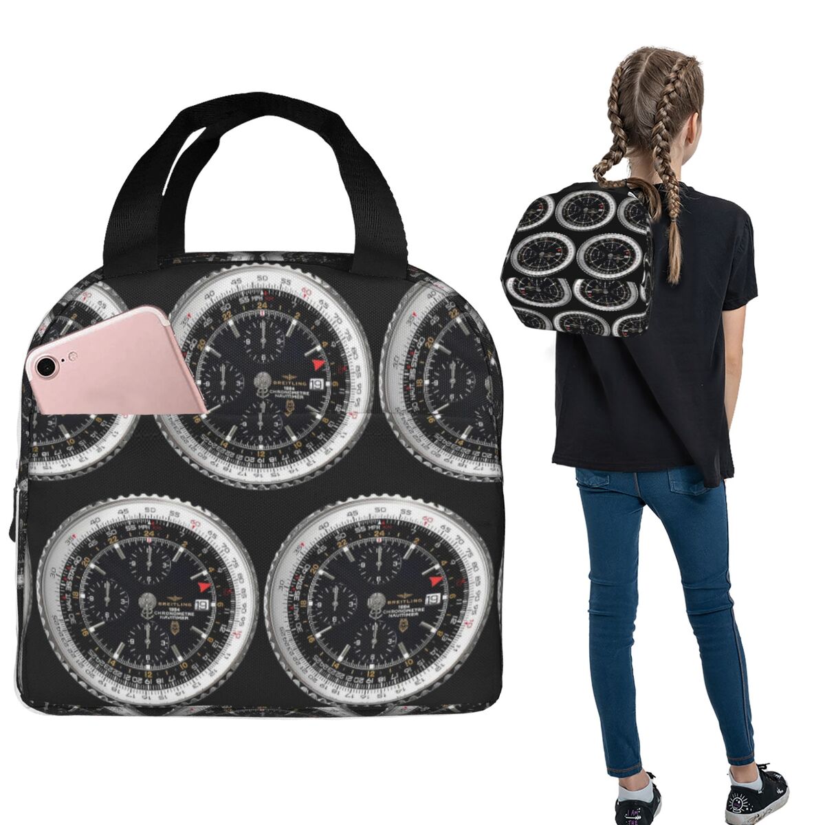 Luxury Bags For Kids - Luxe geïsoleerde lunchtas met horlogevorm voor