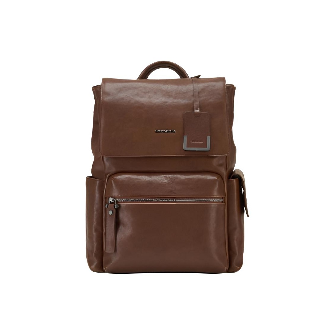 Genuine Leather Backpack - SAMSONITE Koeienleren Rugzak Standaard Unisex Bruin