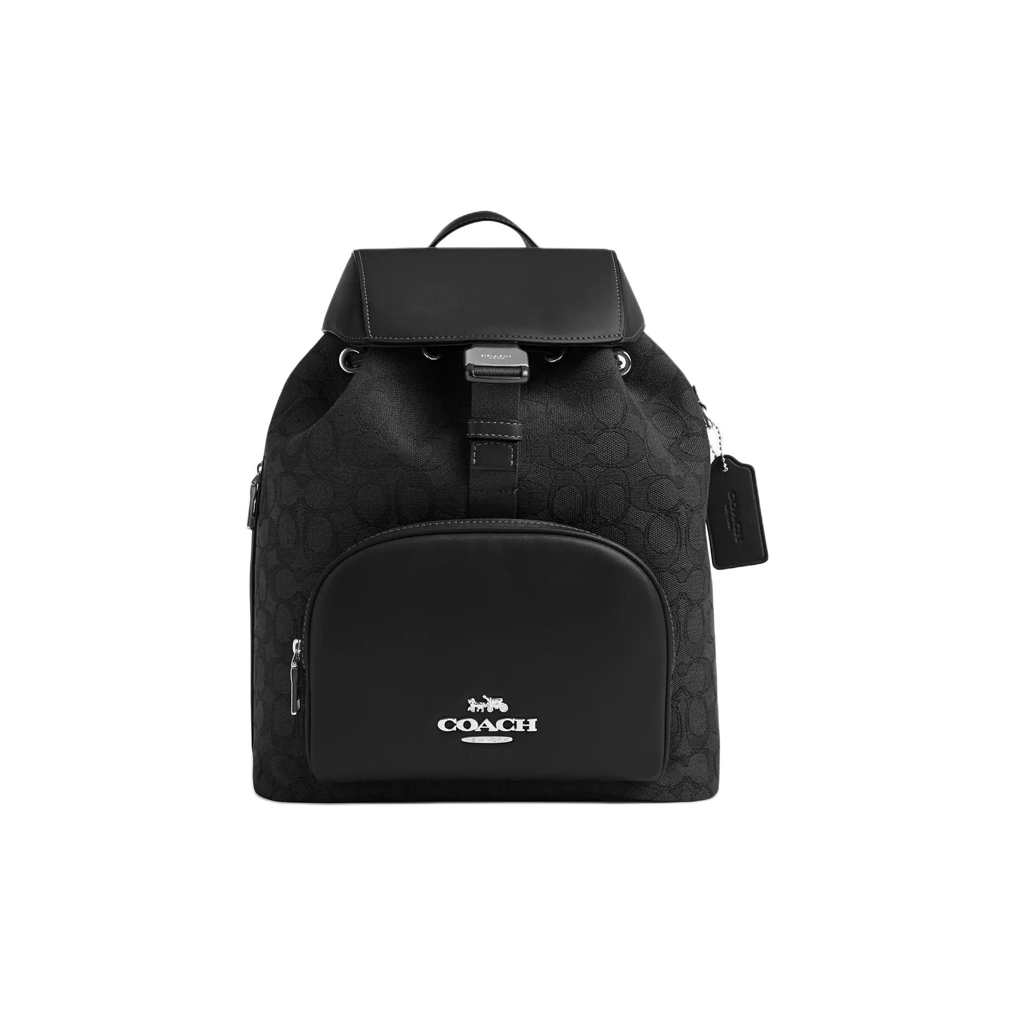 Genuine Leather Backpack - COACH PACE Jacquard Rugzak met Kalfsleer,