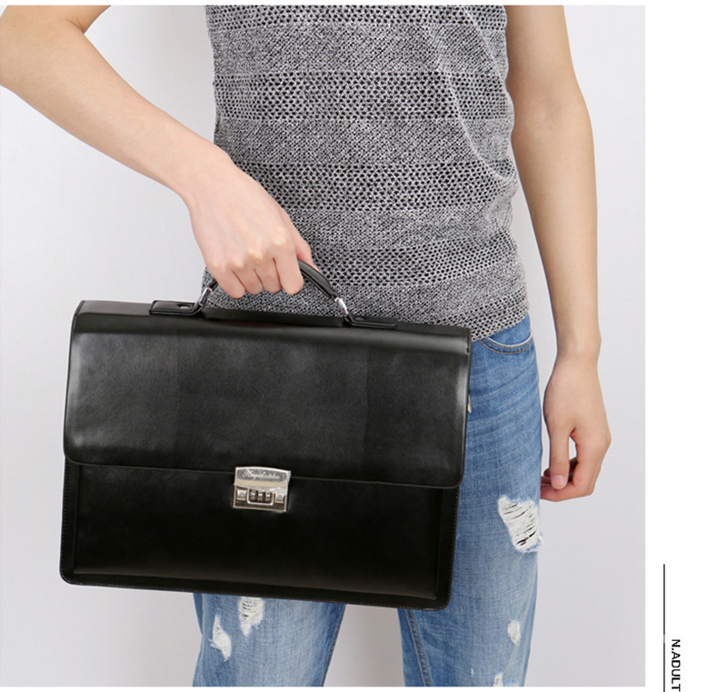Laptop Bag Leather 15 - Luxe combinatie slot aktetas voor heren,