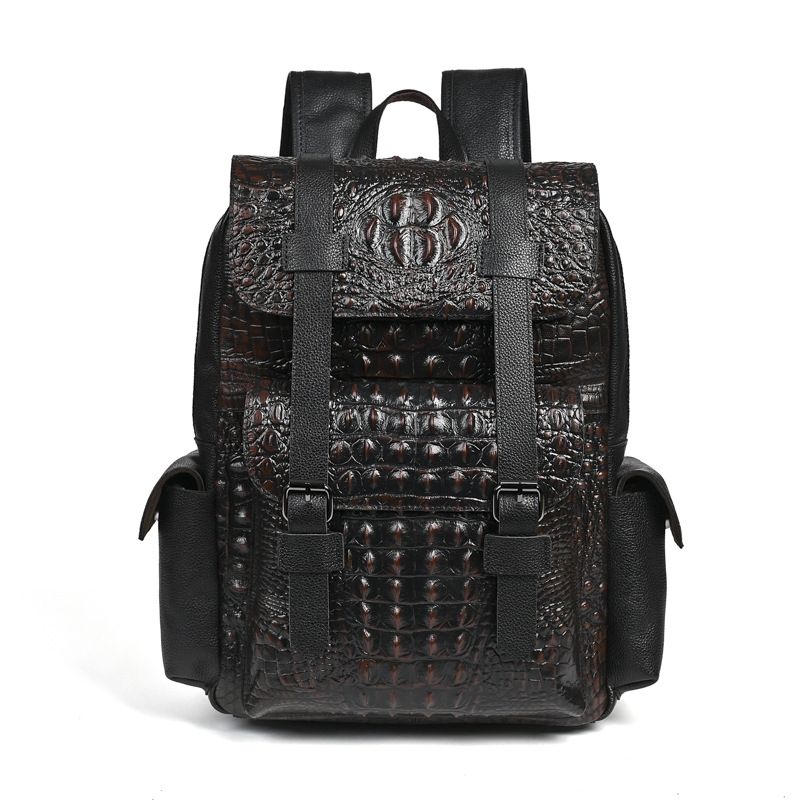 Genuine Leather Backpack - 2026 Nieuwe Mode Alligator Merk Natuurlijke