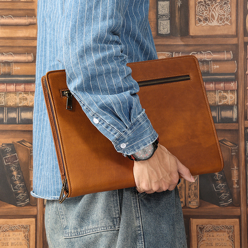 Luxury Bags For Laptop - Crazy Horse Lederen Ipad Case 12.9