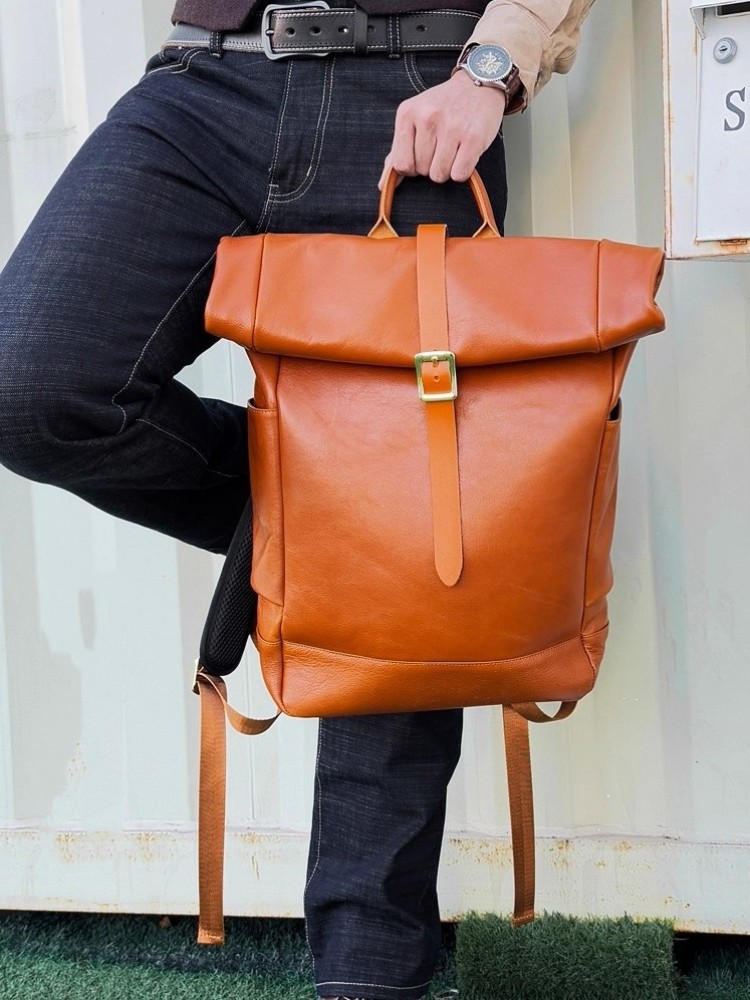 Grote capaciteit heren rugzak  - Genuine Leather Backpack recensie en prijs