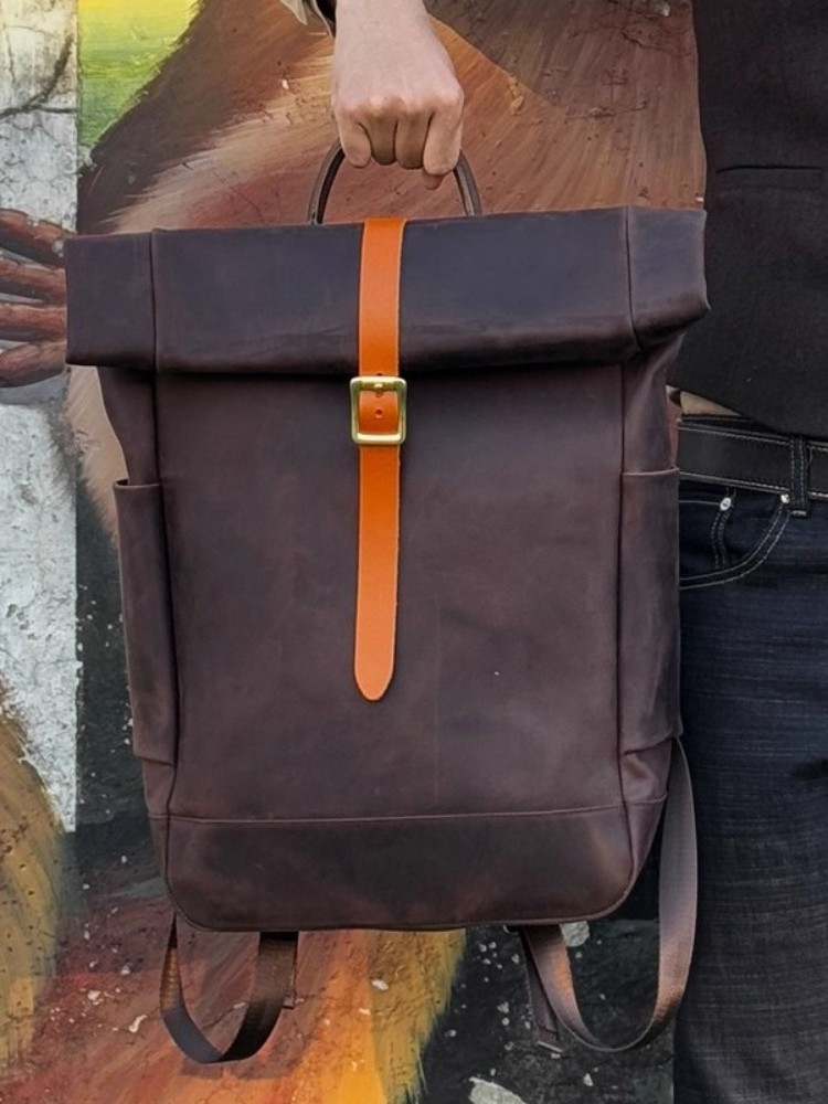 Grote capaciteit heren rugzak  - Genuine Leather Backpack recensie en prijs