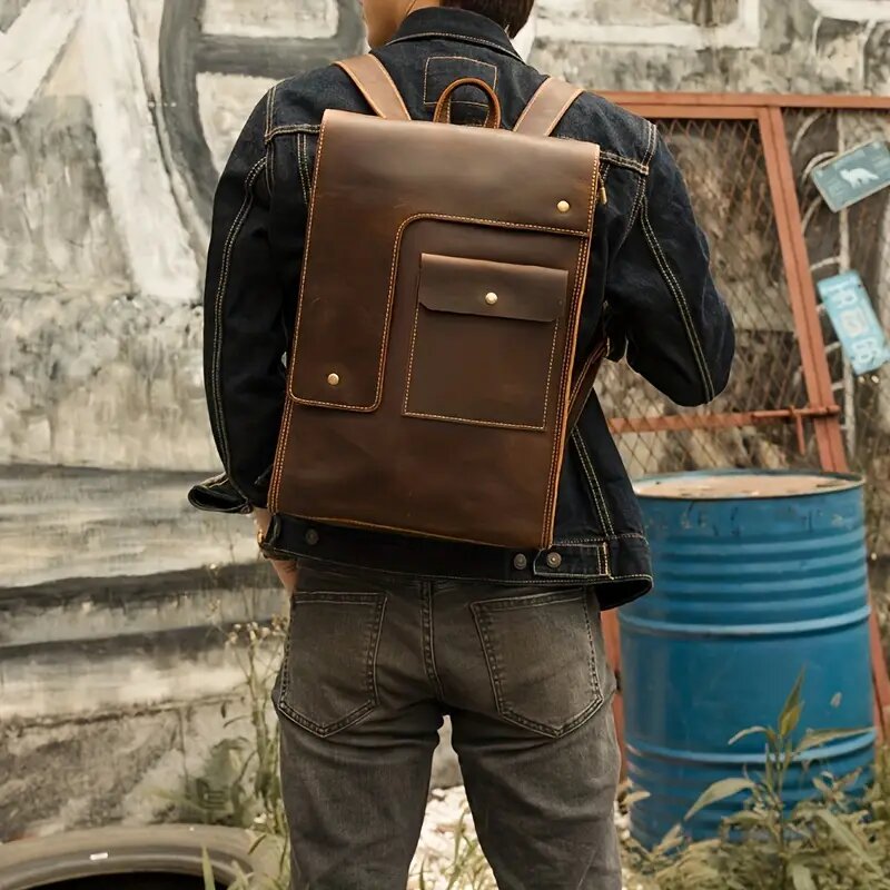 Vintage herenrugzak Crazy hors - Laptop Bag Leather 15 recensie en prijs