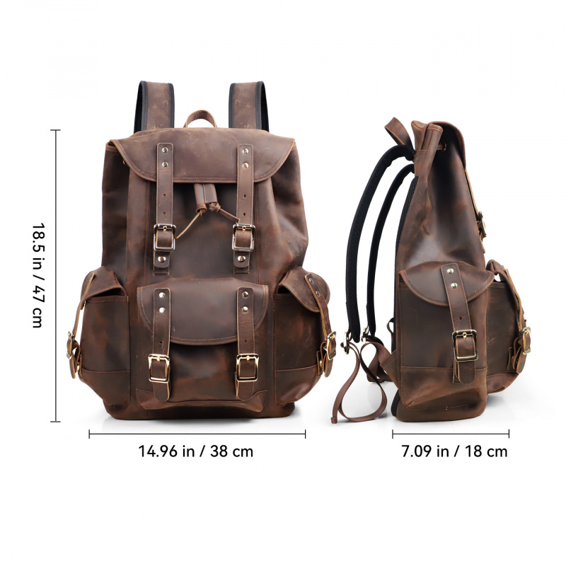 Nieuwkomers Leren rugzak Luxe  - Genuine Leather Backpack recensie en prijs