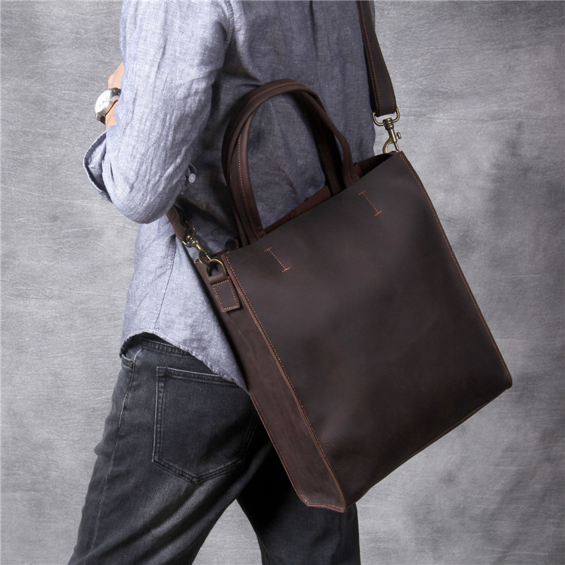 Vintage lederen heren handtas  - Luxury Bags For Laptop recensie en prijs