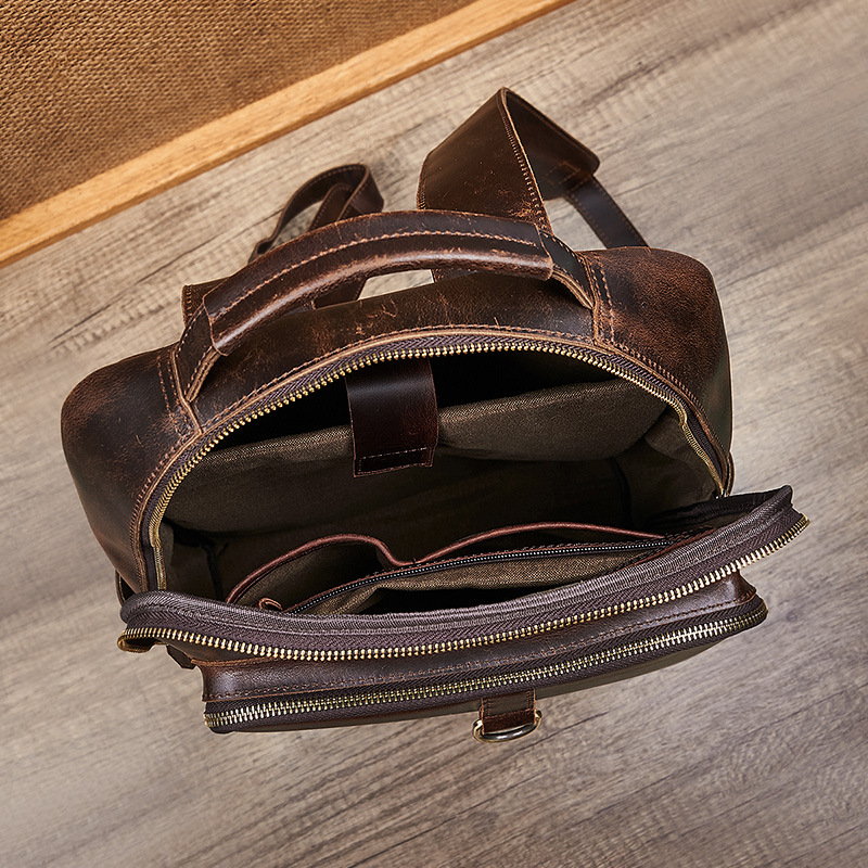 Leren laptoptas voor heren van - Genuine Leather Backpack recensie en prijs
