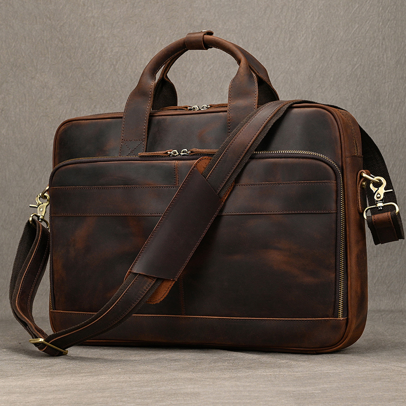 Crazy Horse lederen herenakten - Laptop Bag Leather 15 recensie en prijs