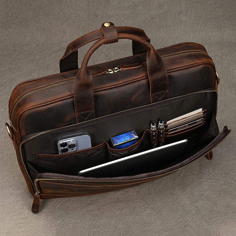 Crazy Horse lederen herenakten - Laptop Bag Leather 15 recensie en prijs