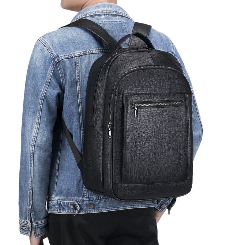 Leren dubbele schoudertas voor - Genuine Leather Backpack recensie en prijs