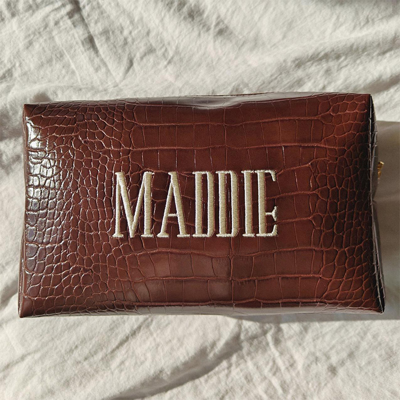 Geborduurde Croc make-up tas,  - Luxury Bags Vegan recensie en prijs